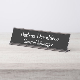 General Manager Black Desk Name Plate