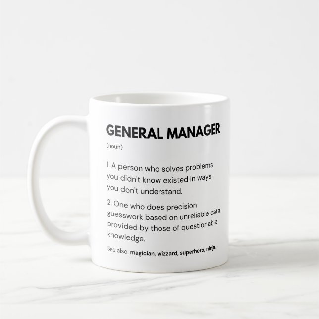 General Manager Business Work Definition Coffee Mug (Left)