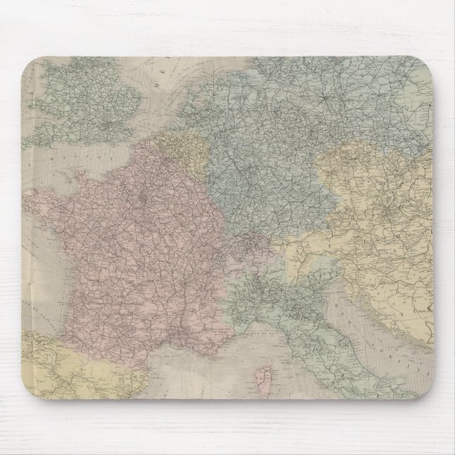 General map of European Railways Mouse Mat (Front)