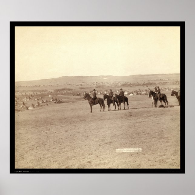 General Miles Overlooking Tipi Camp SD 1891 Poster (Front)