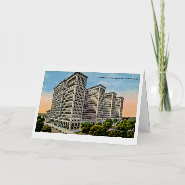 General Motors Building, Detroit, Michigan Foil Greeting Card (Front)