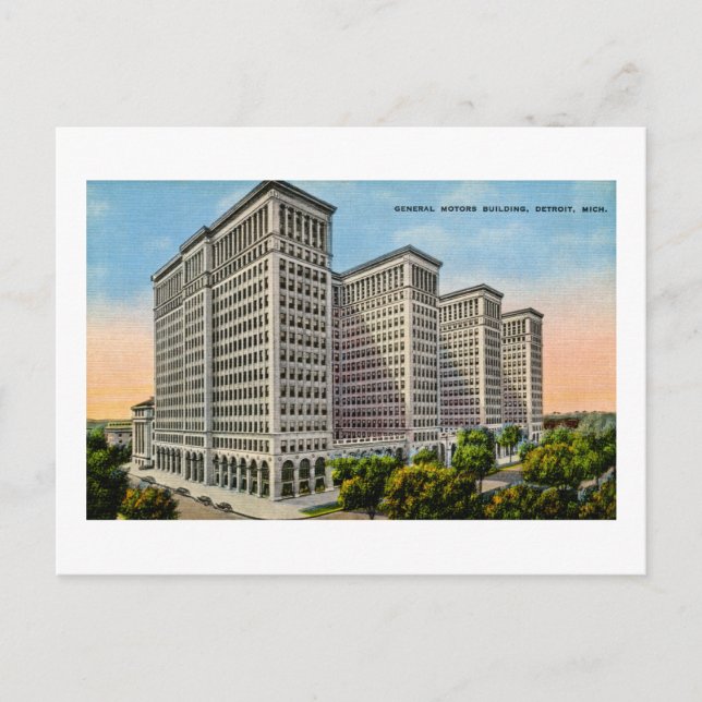 General Motors Building, Detroit, Michigan Postcard (Front)
