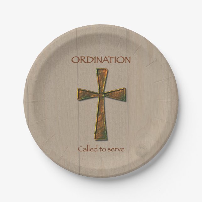 General Ordination Congratulations, Metal Design C Paper Plate (Front)