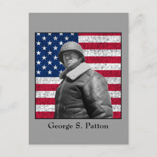 General Patton and The American Flag Postcard