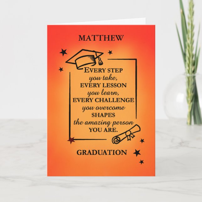 General Personalise Graduate Inspirational Quote Card (Front)