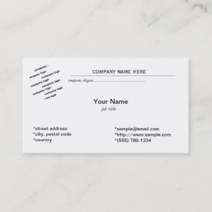 general plain white business card