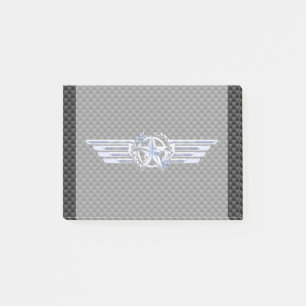 General Private Air Pilot Chrome Like Star Wings Post-it Notes