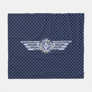 General Private Air Pilot Chrome Like Wings Fleece Blanket