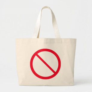 General Prohibition Backslash Sign Jumbo Tote Bag