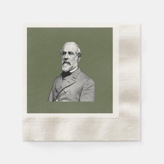  General ⚔️🎩 Robert E. Lee Army Green Napkin (Front)