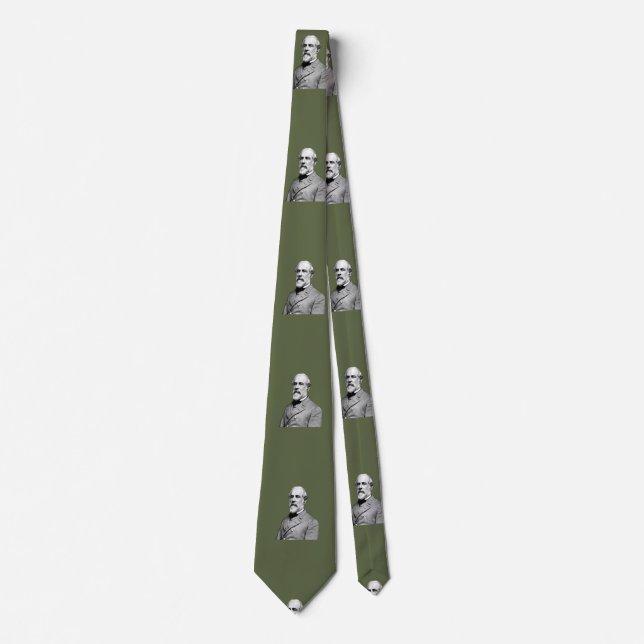  General ⚔️🎩 Robert E. Lee Army Green Tie (Front)