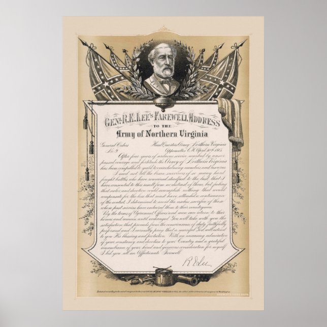 General Robert E. Lee Farewell Address Poster (Front)