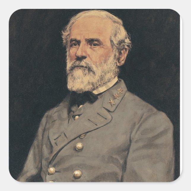 General Robert E. Lee Square Sticker (Front)