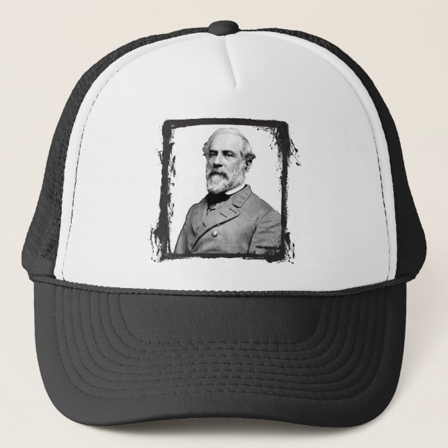 General Robert E. Lee ⚔️🎩 USA Grunge Frame Trucker Hat (Front)