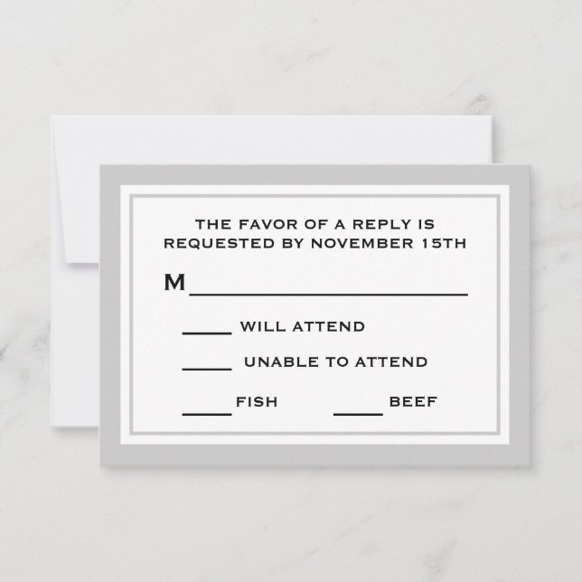 General RSVP Cards (Silver / White) (Front)