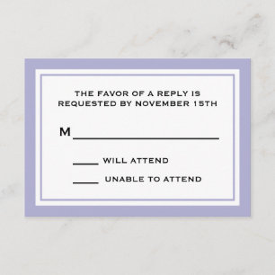 General RSVP Cards (Violet Purple / White)