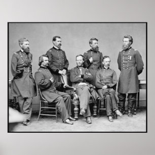 General Sherman and His Staff -- Border Poster
