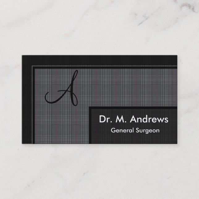 General Surgeon Business Card - Monogram (Front)