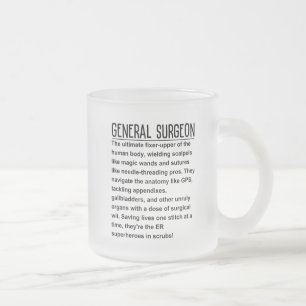 General surgeon frosted glass coffee mug