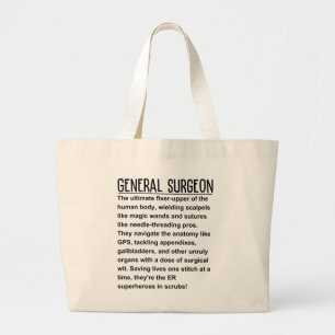General surgeon  large tote bag