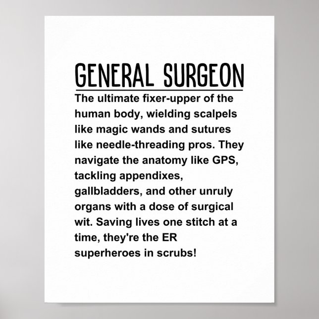 General surgeon poster (Front)