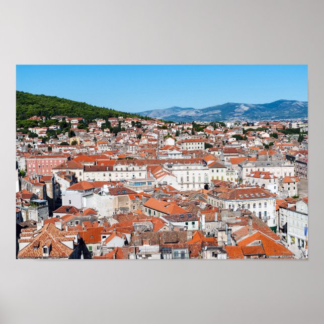 General top view on Split city - Dalmatia, Croatia Poster (Front)