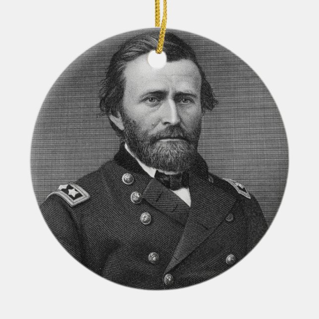 General Ulysses Simpson Grant, engraved after a da Ceramic Tree Decoration (Front)