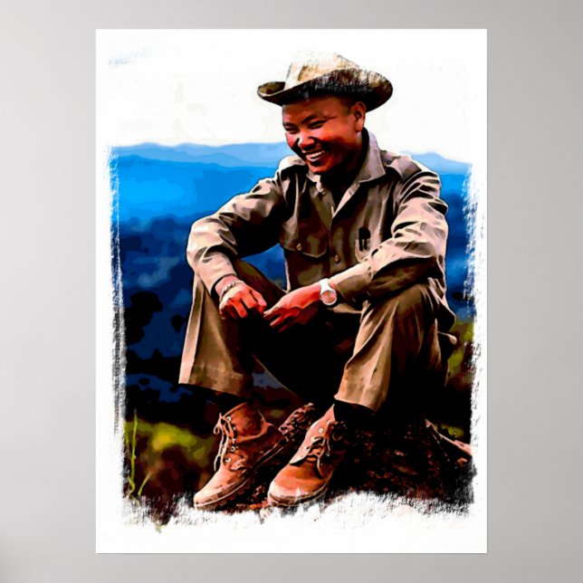 General Vang Pao Watercolor Poster (Front)