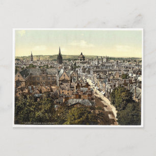 General view and High Street, Oxford, England clas Postcard