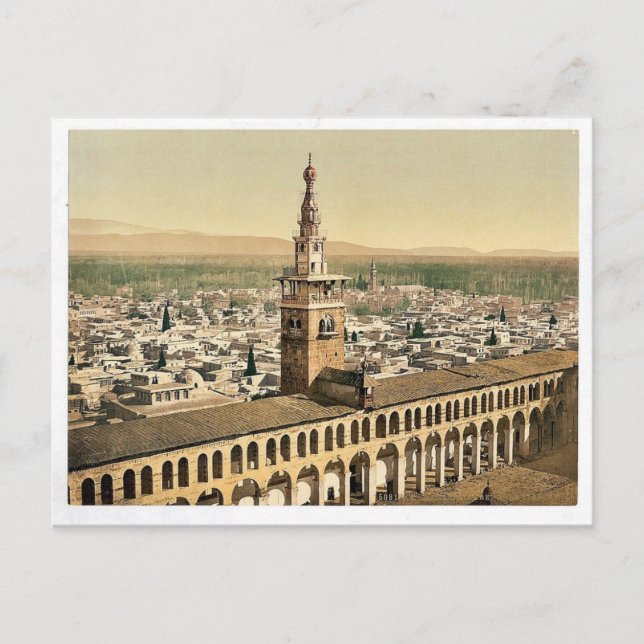 General view and Minaret of the Bride, Damascus, H Postcard (Front)