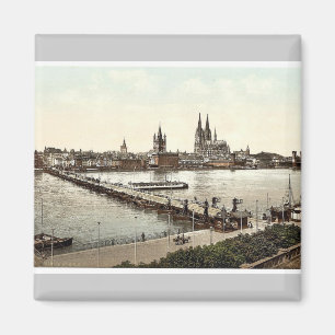 General view, Cologne, the Rhine, Germany classic Magnet