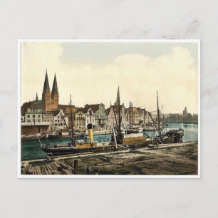 General view, Lubeck, Germany classic Photochrom Postcard