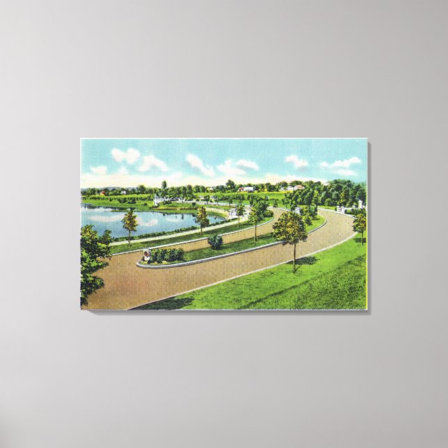 General View of Baxter Blvd, Route # 1 Canvas Print (Front)