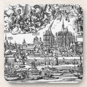 General View of Cologne, 1531 (engraving) (b/w pho Coaster
