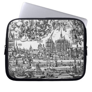 General View of Cologne, 1531 (engraving) (b/w pho Laptop Sleeve