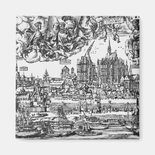 General View of Cologne, 1531 (engraving) (b/w pho Magnet