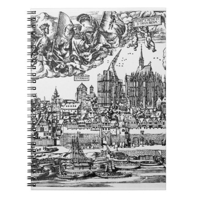 General View of Cologne, 1531 (engraving) (b/w pho Notebook (Front)