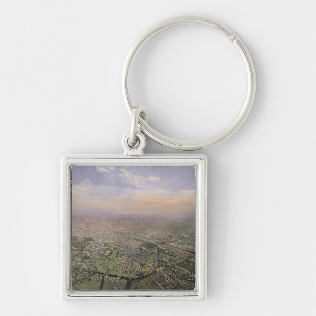 General view of Paris from a hot-air balloon Key Ring (Front)