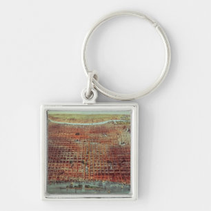 General View of Philadelphia, 1875 Key Ring
