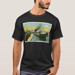 General View of Soo Locks from below, Soo, MI T-Shirt