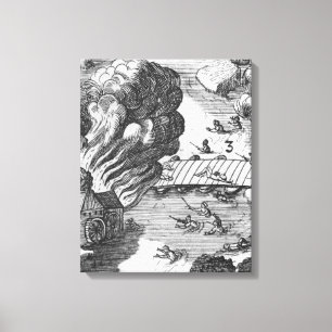 General view of the battle of Muhlberg Canvas Print