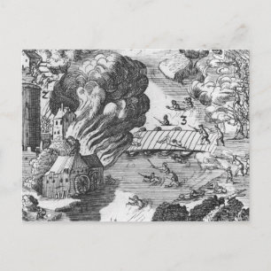 General view of the battle of Muhlberg Postcard