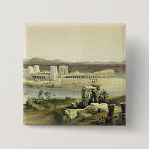 General View of the Island of Philae, Nubia, from 15 Cm Square Badge