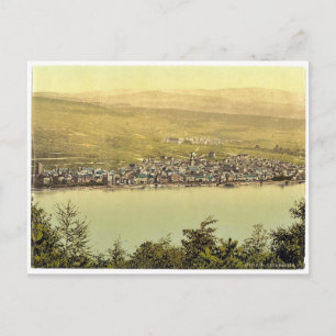 General view, Rudesheim, the Rhine, Germany classi Postcard