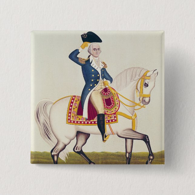 General Washington on a White Charger, c.1835 15 Cm Square Badge (Front)