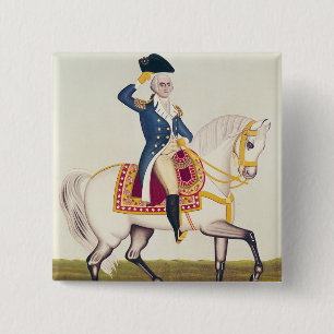 General Washington on a White Charger, c.1835 15 Cm Square Badge