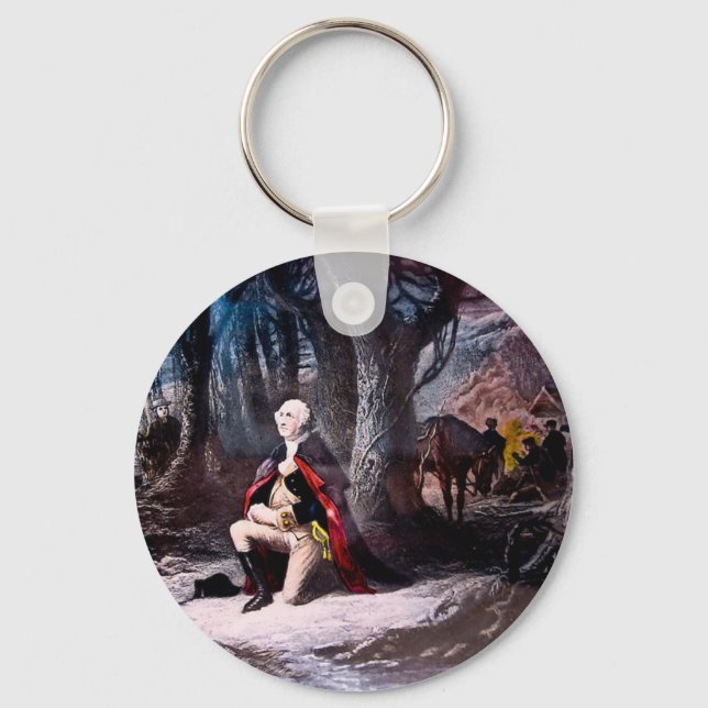 General Washington Praying at Valley Forge, PA Key Ring (Front)
