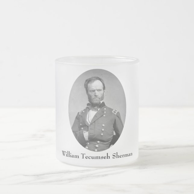 General William Sherman Frosted Glass Coffee Mug (Center)