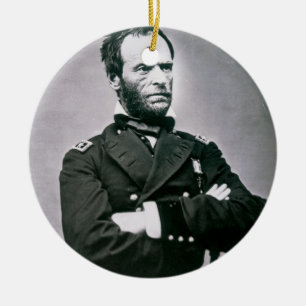 General William T. Sherman (1820-91) (b/w photo) Ceramic Tree Decoration