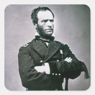 General William T. Sherman (1820-91) (b/w photo) Square Sticker